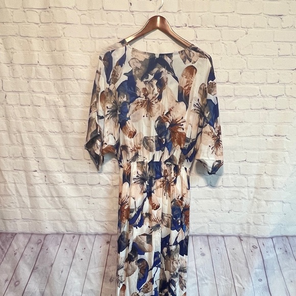Lulus Floral Maxi Dress with Blue and White Pattern - Picture 7 of 14